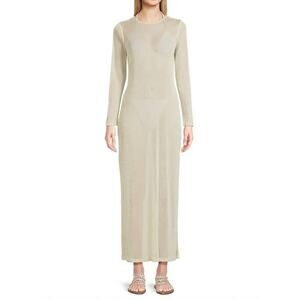 HUTCH niko mesh long-sleeve cover-up dress Champagne XS NEW NWT